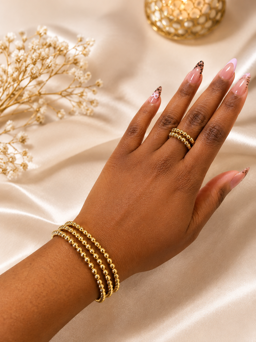 Complete Jewelry Set – Necklace, 2 Rings & 3 Bracelets